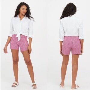 SPANX Sunshine Hibiscus Gingham Pink Pull On Shorts XS NWOT